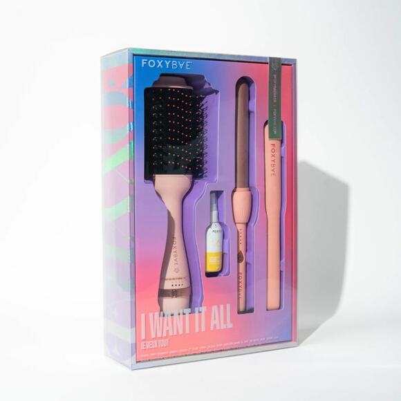 Foxybae I Want It All Blowout Brush, Flat Iron, Curling Wand and Heat Spray Set - Picture 2 of 8